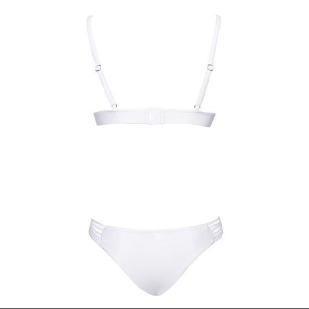 🔥White Mesh Flower Bikini Top and Bottom - Picture 4 of 8